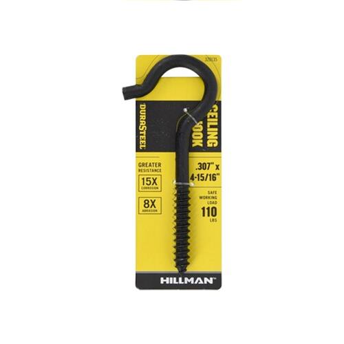 DURASTEEL BLACK CEILING HOOK .307x4-15/16'' 110LB SWL