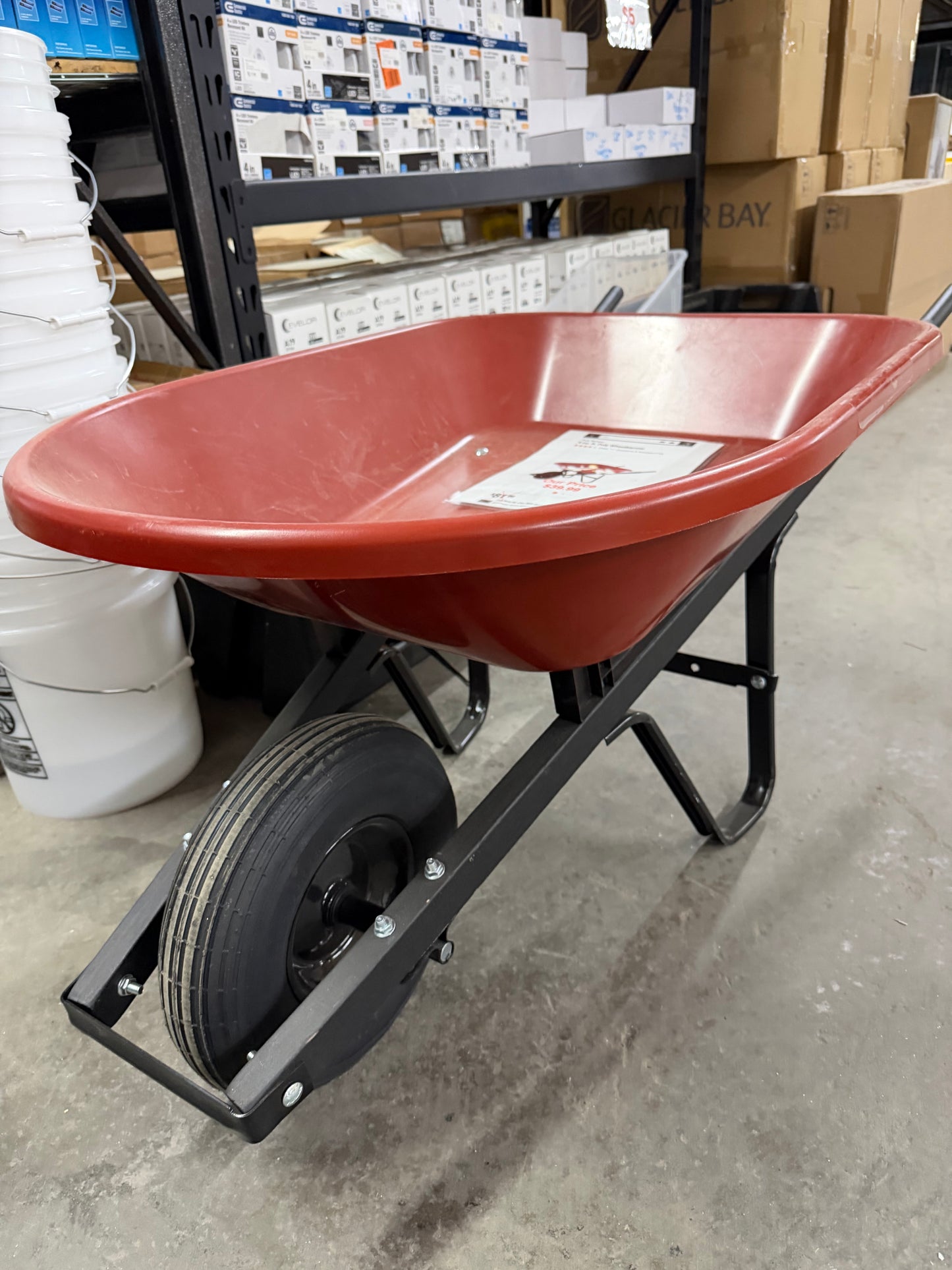 True Temper Wheelbarrow - 4 cu.ft. Orange