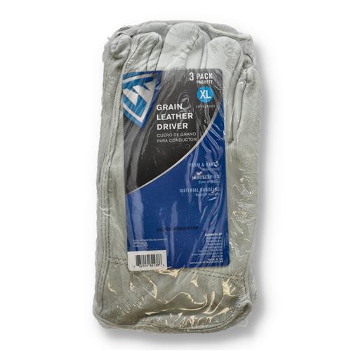 WESTCHESTER 3PK GRAIN LEATHER DRIVER GLOVES X-LARGE