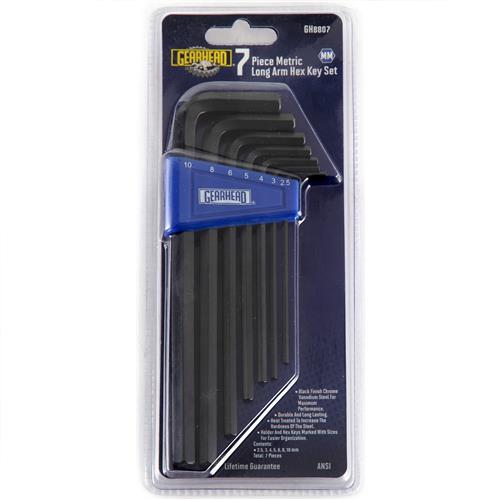 7PC LONG ARM HEX KEY WRENCH SET 2.5-10MM