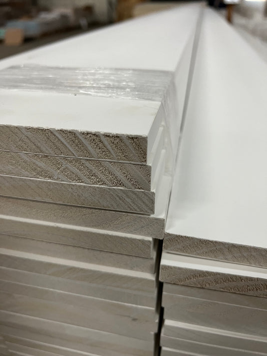 9/16" S4S 1 x 6 x 16' Primed Pine FJ Baseboard $19.99