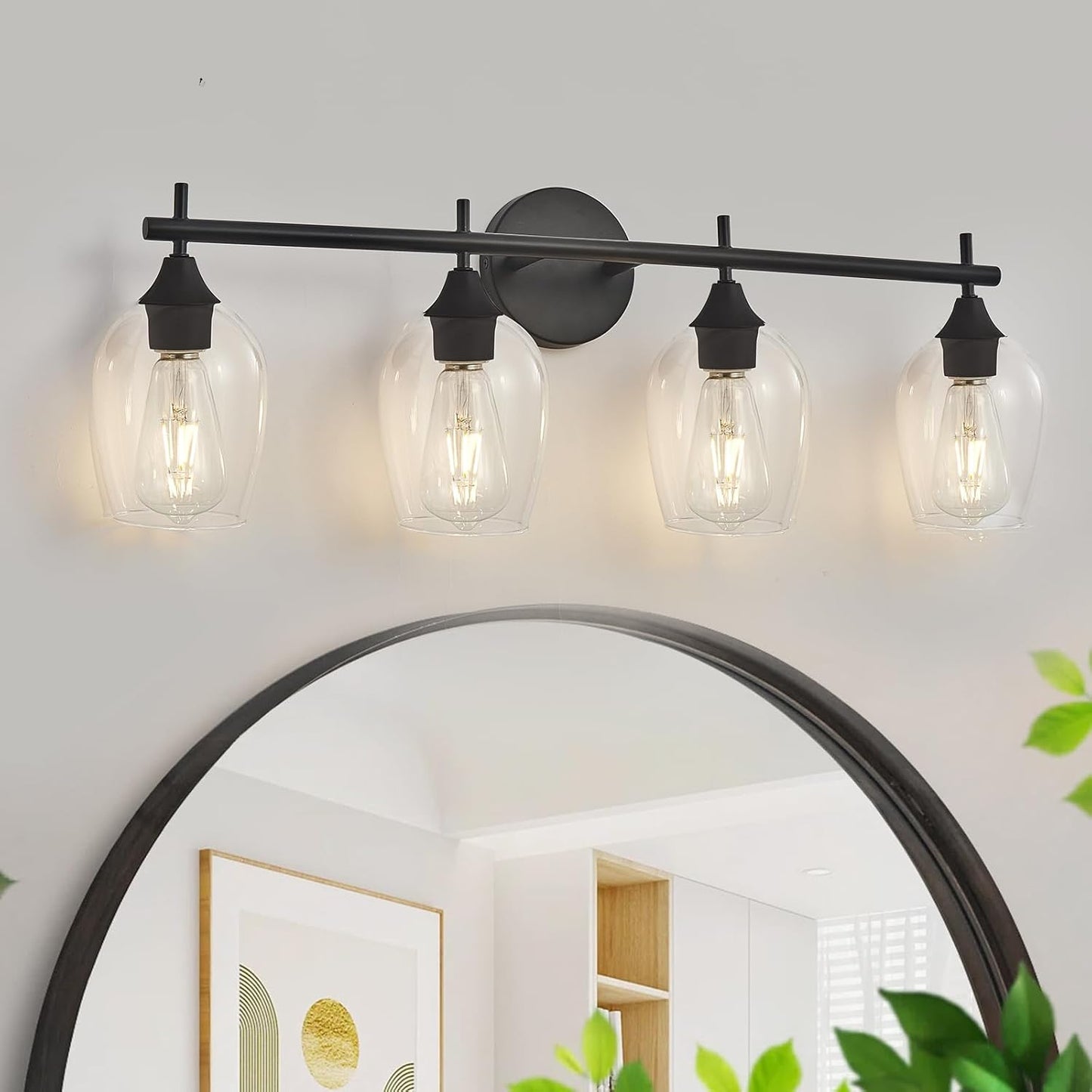 Dujahmland 4-Light Vanity Light Fixture (Matte Black)