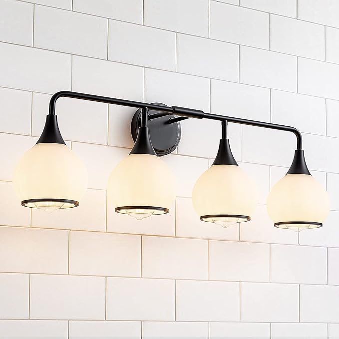 Hahzt 4-Light 30.7in. Vanity Light Fixture (BLACK)