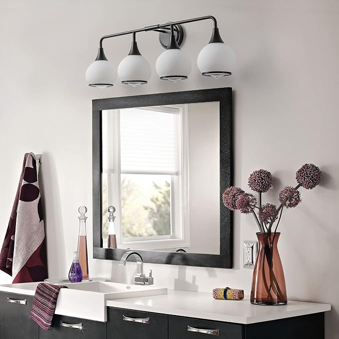 Hahzt 4-Light 30.7in. Vanity Light Fixture (BLACK)