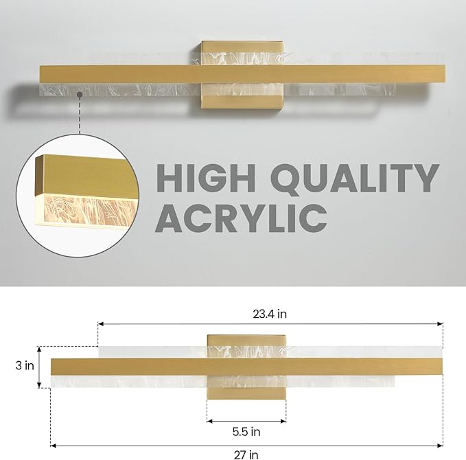 Hahzt 27in. LED Vanity Bar Light Fixture (GOLD)