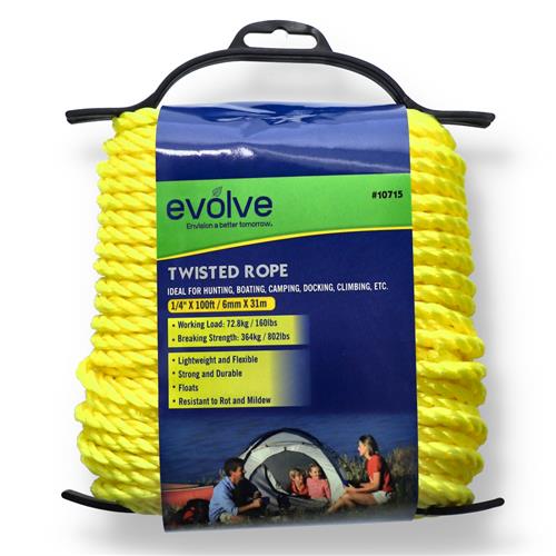 EVOLVE TWISTED ROPE 1/4IN X 100ft