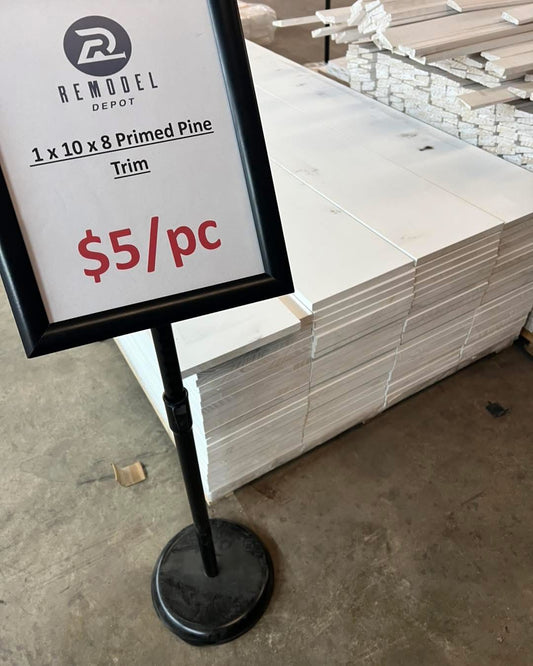 S4S 1 x 10 x 8' Primed Pine FJ Trim