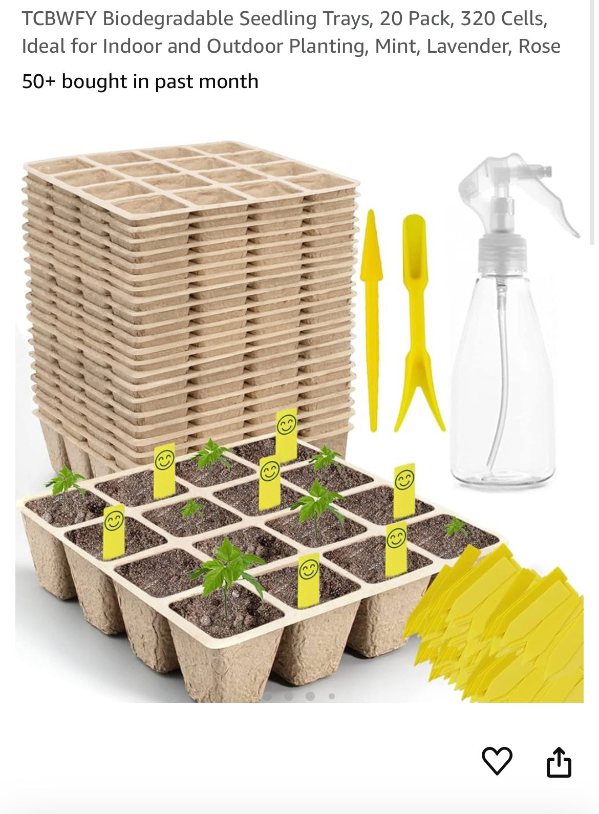 (Clearance) Biodegradable Seedling Trays Kit - 20pk