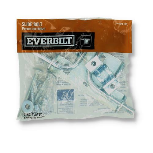 EVERBILT SLIDE BOLT WITH HARDWARE ZINC PLATED