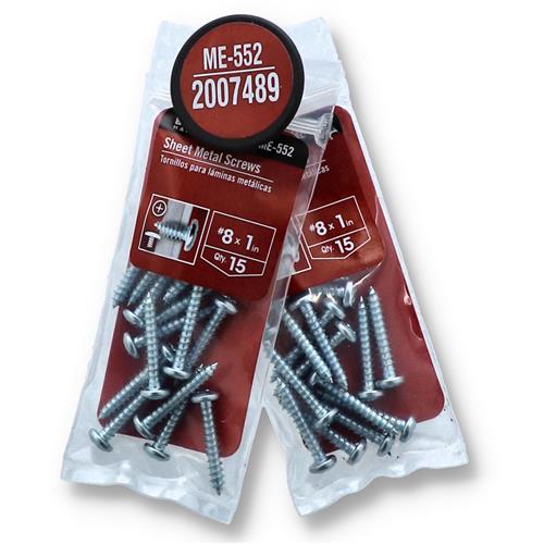 15PC SHEET METAL SCREWS #8x1in