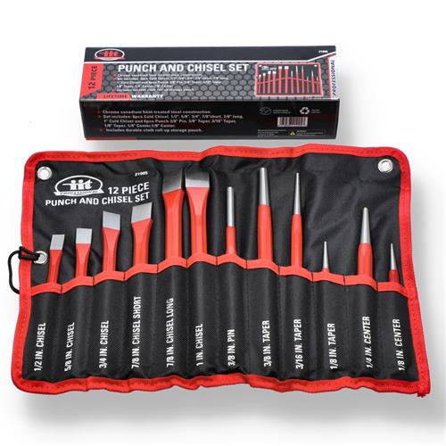 12pc PUNCH AND CHISEL CR-V SET