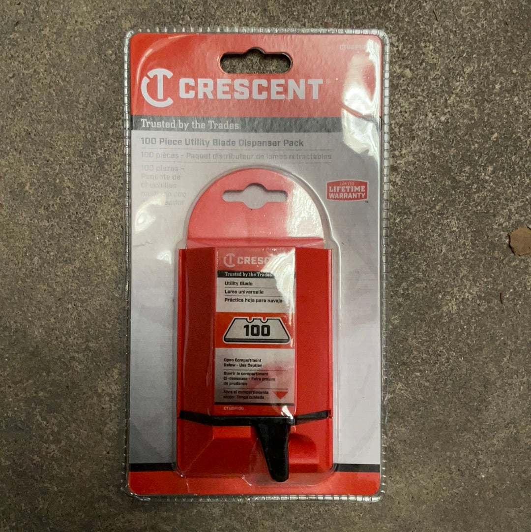 CRESCENT 100-PC UTILITY KNIFE BLADE