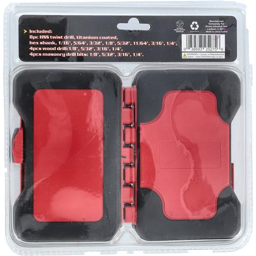 16pc HSS TITANIUM DRILL BIT SET