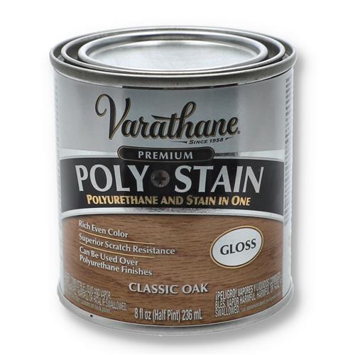 RUSTOLEUM VARATHANE 8OZ CLASSIC OAK HI-GLOSS STAIN & POLYURETHANE IN ONE