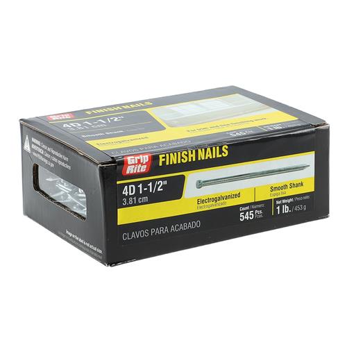GRIP-RITE 1LB 4D 1-1/2'' FINISH NAILS ELECTRO GALVANIZED SMOOTH SHANK
