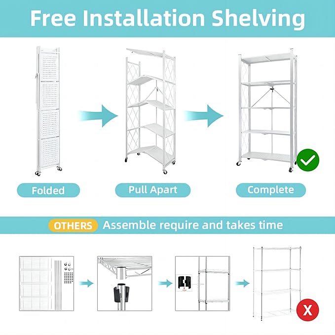 Heavy Duty 4-Tier Foldable Storage Unit (White)