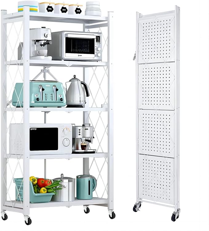 Heavy Duty 4-Tier Foldable Storage Unit (White)