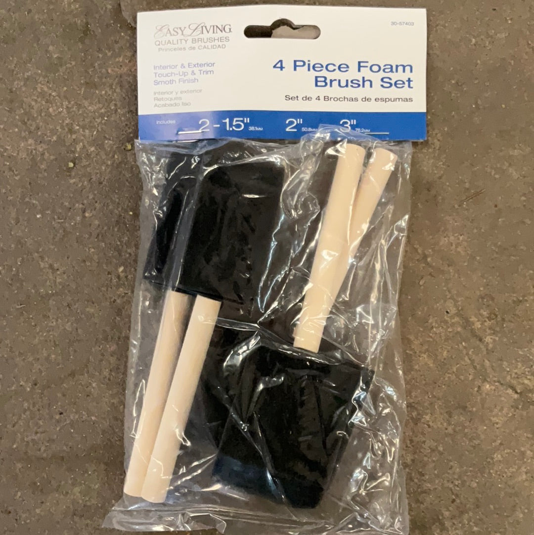 4pc Poly Foam Brush Set