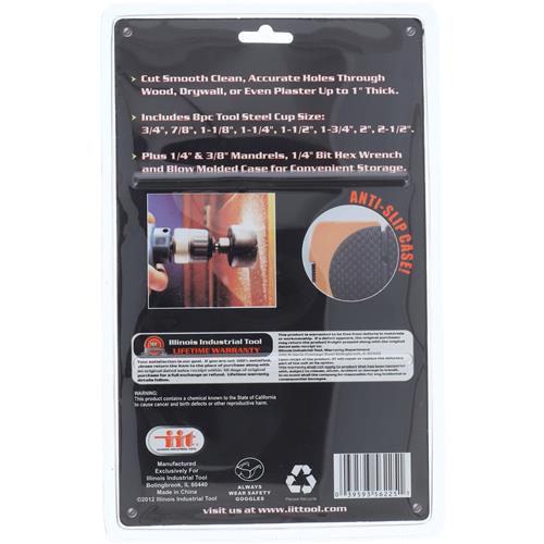 11pc HOLE SAW KIT NO SLIP CASE