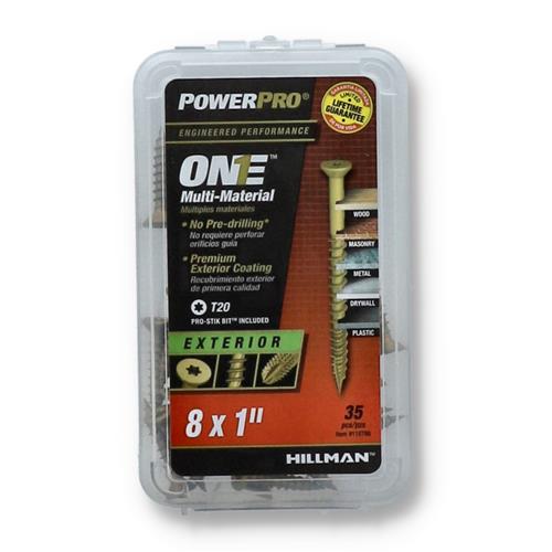 POWER PRO 35ct #8x1'' T20 MULTI-MATERIAL SCREW