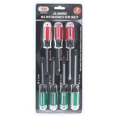 7pc CRV JUMBO SCREWDRIVER SET