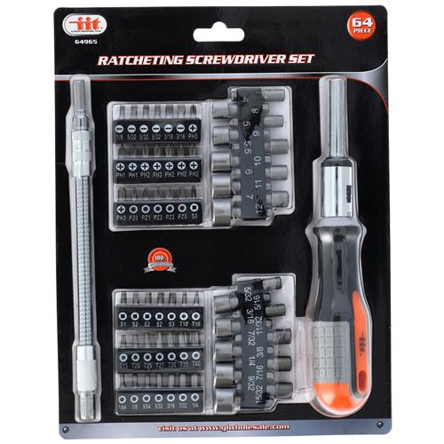 64pc RATCHETING DRIVER SET