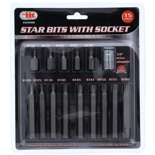 15PC STAR BIT SET WITH SOCKET