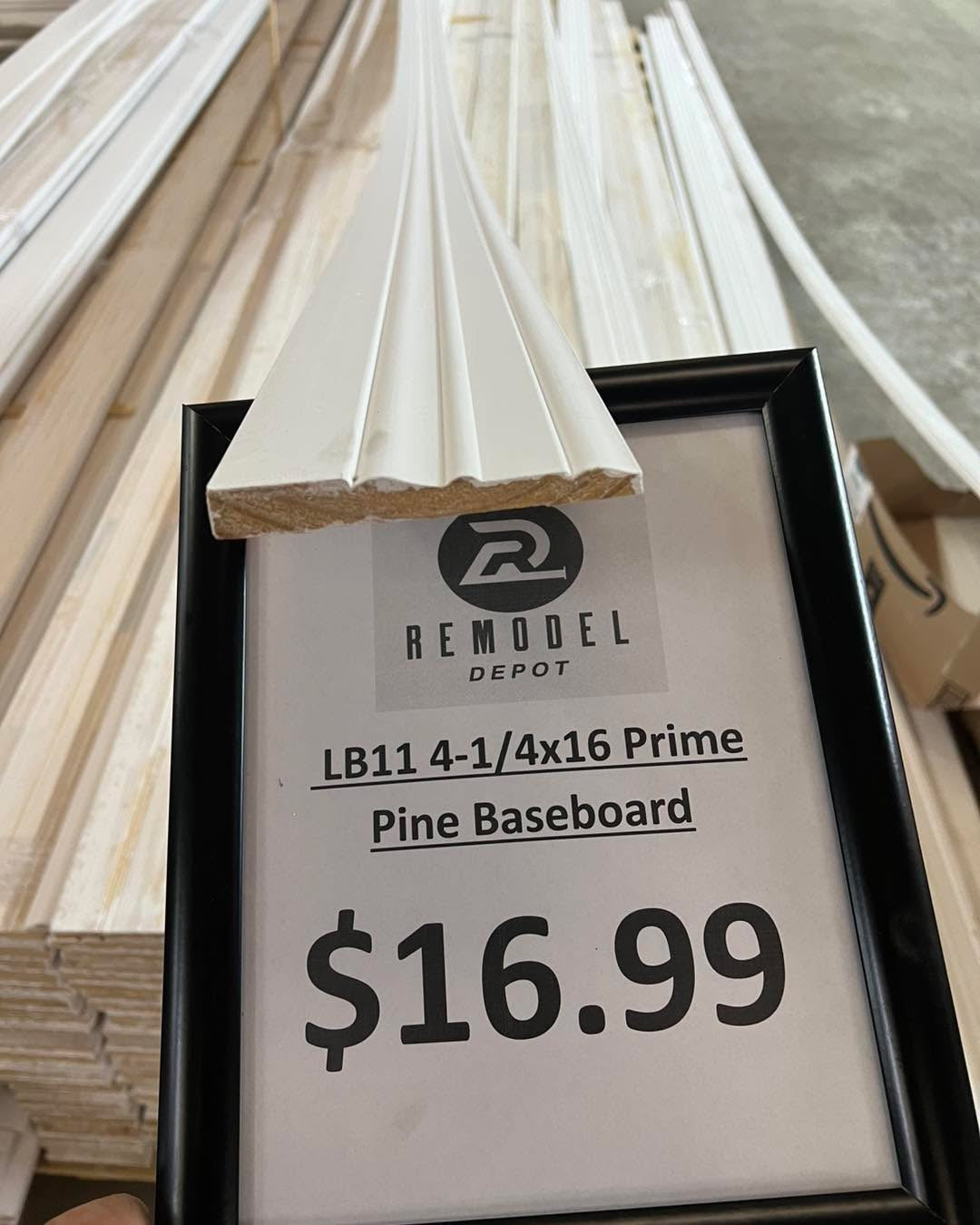 LB11 - 9/16” x 4-1/2 x 16' $16.99 Baseboard