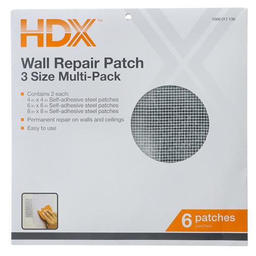 HDX WALL REPAIR PATCH 6PK 3 SIZES