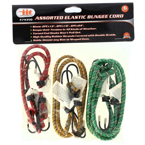 6pc BUNGEE STRAP 12" 18" 24