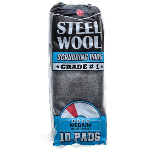 10PK STEEL WOOL SCRUBBING PADS