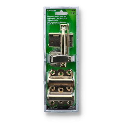 HILLMAN 7PC BRASS SCREEN & STORM DOOR SET