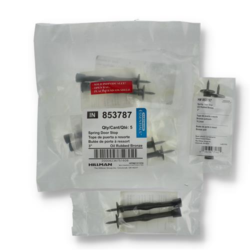 HILLMAN 2PK 3'' SPRING DOOR STOP ORB
