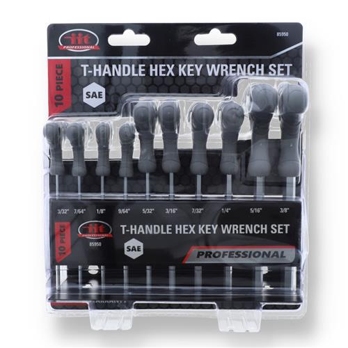 10pc T-HANDLE HEX KEY SET -SAE