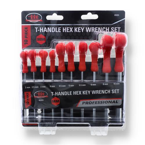 10pc T-HANDLE HEX KEY SET METRIC 2-10MM