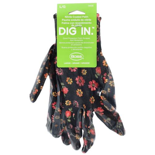FLORAL GARDENING GLOVES NITRILE