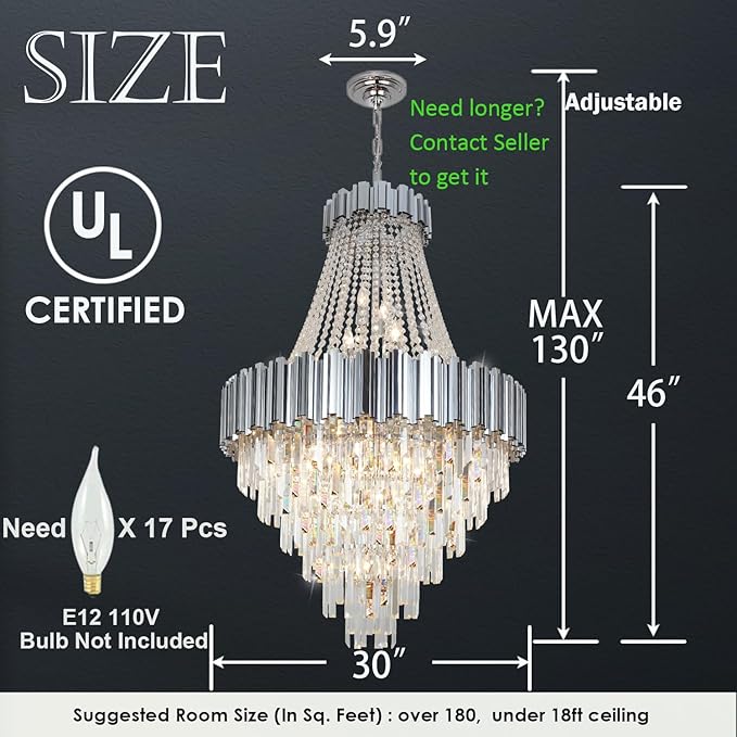 Antilisha 17-Light Modern Crystal Chandelier