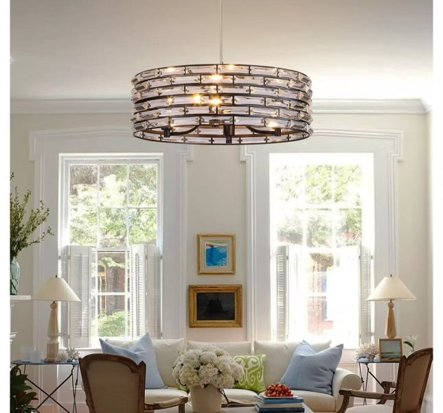 Aosihua Modern Crystal Chandelier (Black Finish)