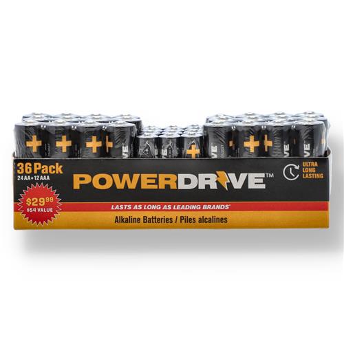 36pk ALKALINE BATTERIES 24 AA