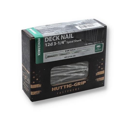 1LB 3-1/4 DECK NAILS 12d SPIRAL SHANK