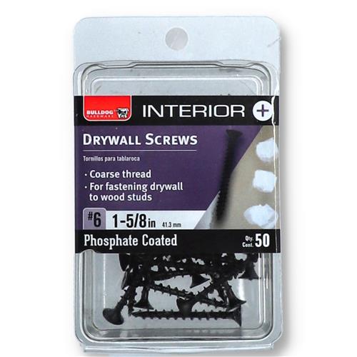 BULLDOG 50PC #6x1-5/8'' INTERIOR DRYWALL SCREWS