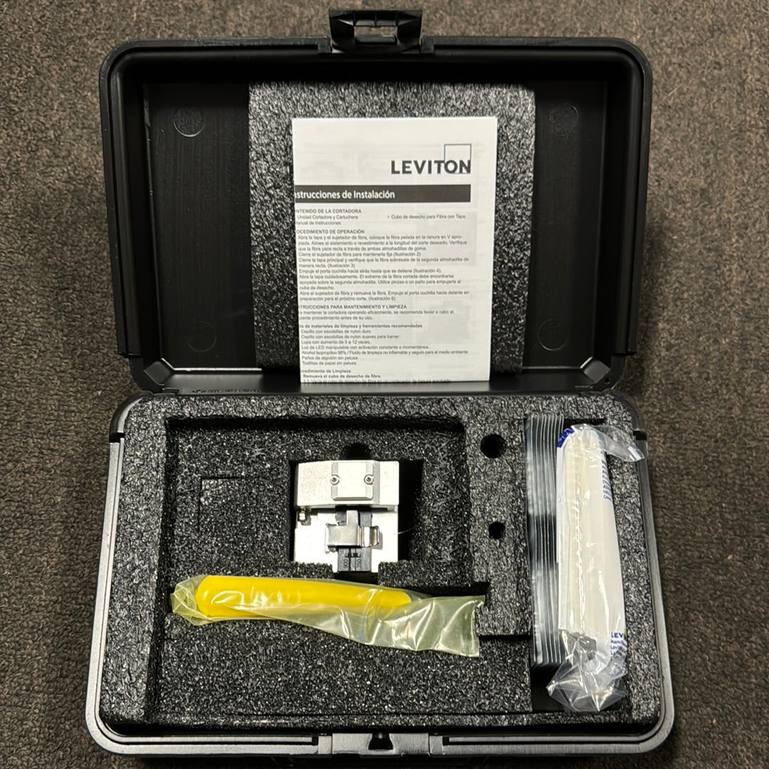 Leviton 49800-MSK FastCAM Connector Opt-X Tool Kit: Opt-X Fiber Cleaver, Buffer Removal Tool, Lint-Free Wipes, Alcohol Moistened Wipes