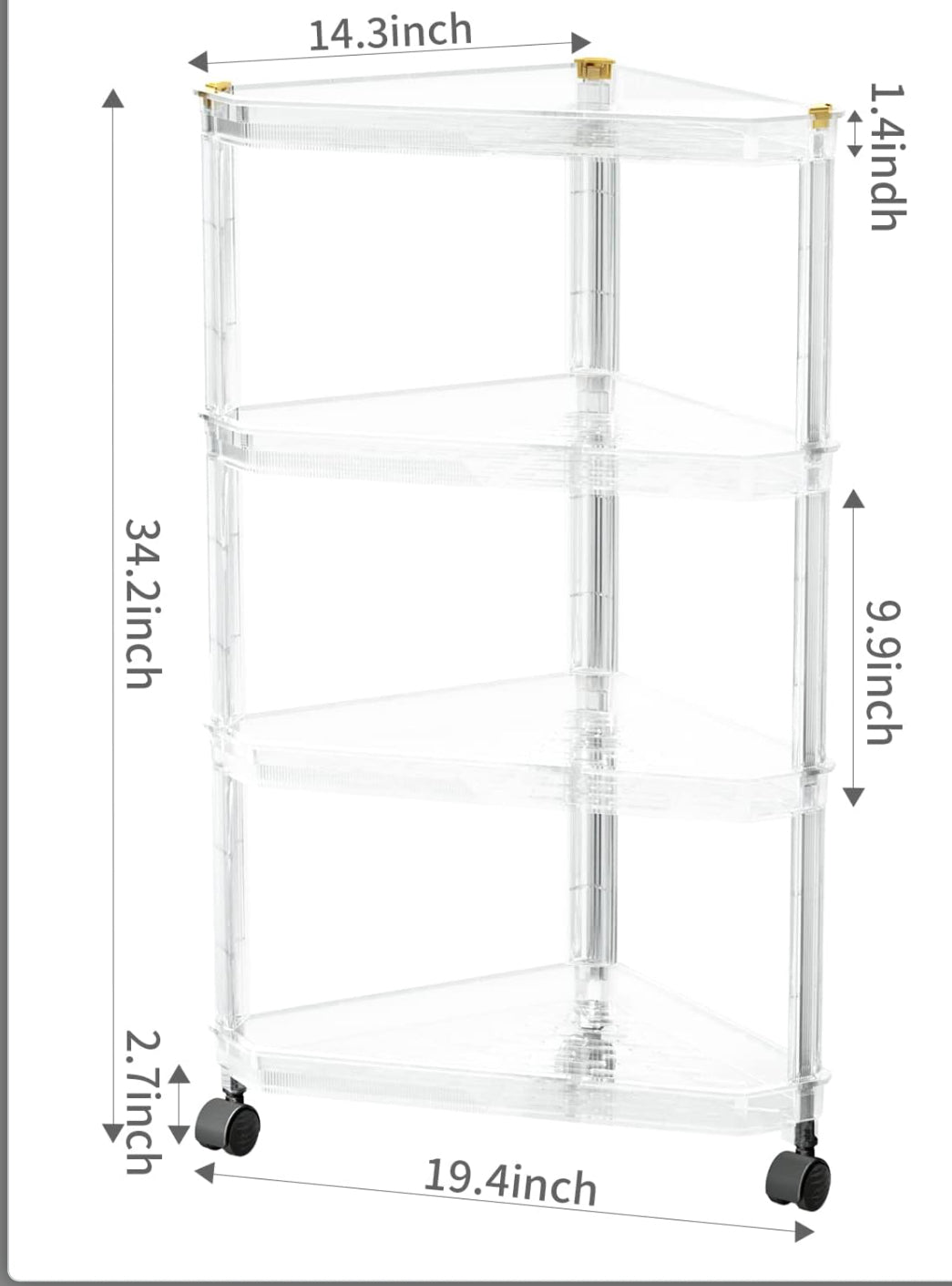 Titchet Bathroom Corner Shelf - 4 Tier