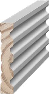 Fluted 3-1/4" in x 7' ft Primed FJ Casing Trim
