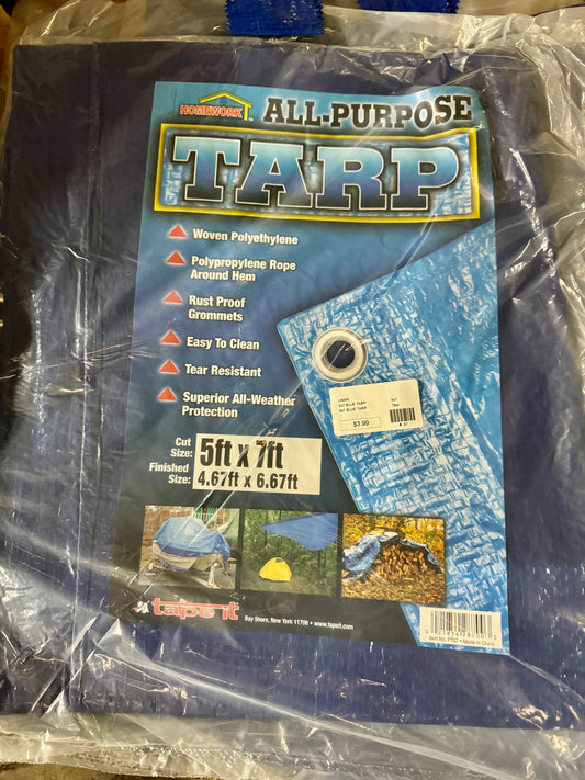 5x7 BLUE TARP-Tarp : 5x7