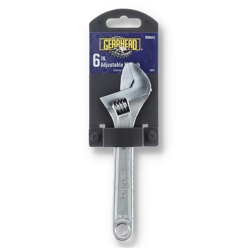 GEARHEAD 6'' CHROME ADJUSTABLE WRENCH