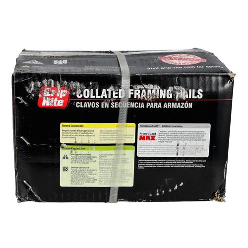 GRIP-RITE 4,000PC COLLATED FRAMING NAILS 21° PLASTIC STRIP ROUND HEAD 3-1/4''x.1