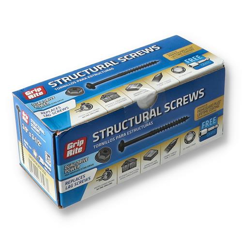 GRIP-RITE 50PC STRUCTURAL SCREWS 3/8x3-1/2''