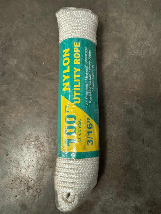 NYLON ROPE #6, 3/16"X100'