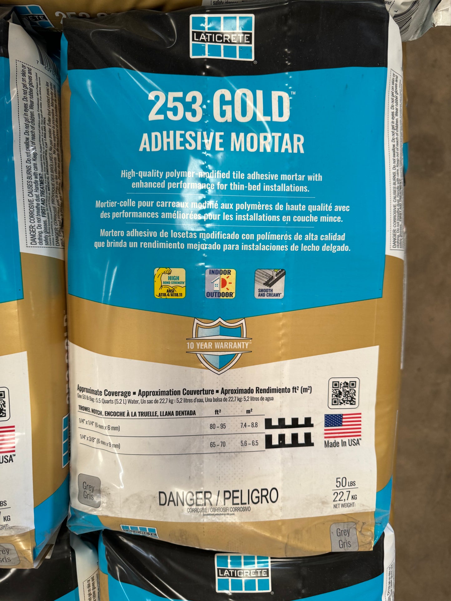 253 GOLD Grey 50LB Adhesive Mortar